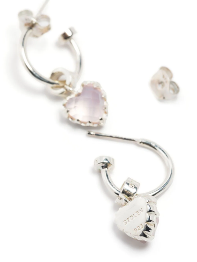 Shop Stolen Girlfriends Club Love Anchor Heart-charm Earrings In Silver