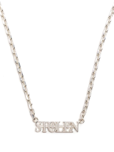 Shop Stolen Girlfriends Club Stolen Serif Sterling-silver Necklace