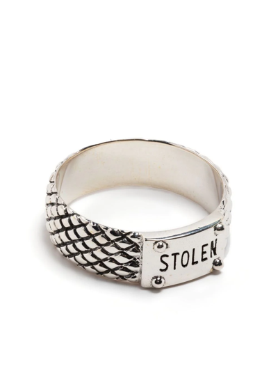 Shop Stolen Girlfriends Club Logo-engraved Silver Ring