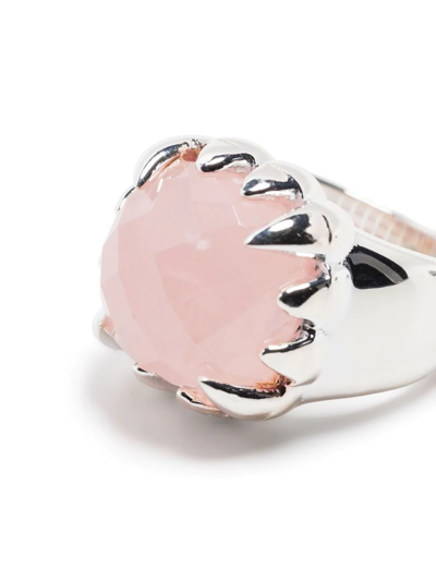 Shop Stolen Girlfriends Club Rose Quartz Claw Ring In Pink