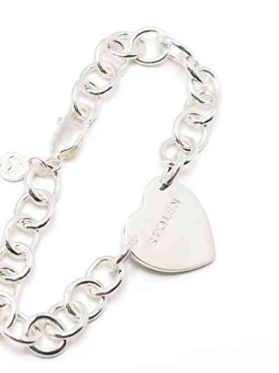 Shop Stolen Girlfriends Club Logo-engraved Chain Bracelet In Silver