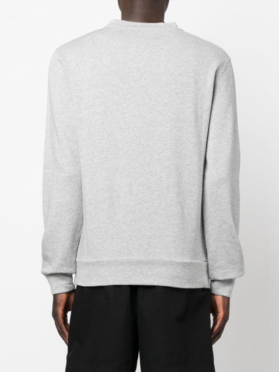 Shop Dolce & Gabbana Graphic-print Long-sleeve Sweatshirt In Grey