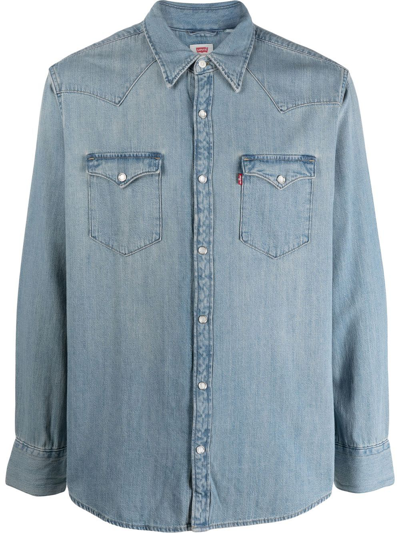 Shop Levi's Western Long-sleeve Denim Shirt In Blue