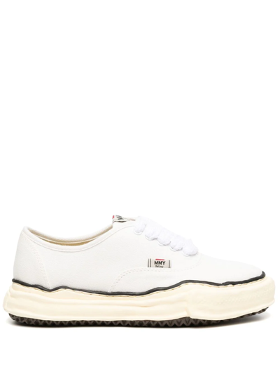 Shop Miharayasuhiro Lace-up Low-top Sneakers In White