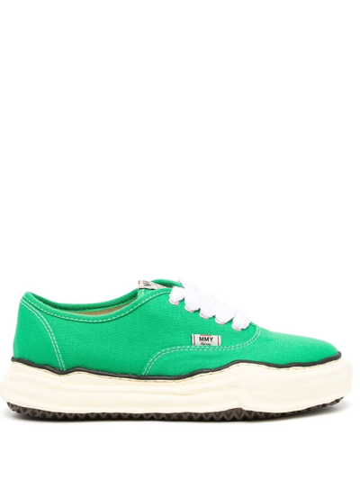 Shop Miharayasuhiro Lace-up Low-top Sneakers In Green