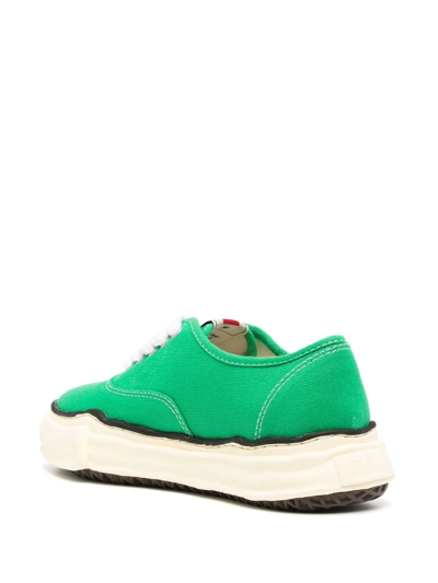 Shop Miharayasuhiro Lace-up Low-top Sneakers In Green
