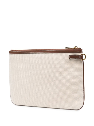 Bally Certhe Logo-print Clutch In Neutrals