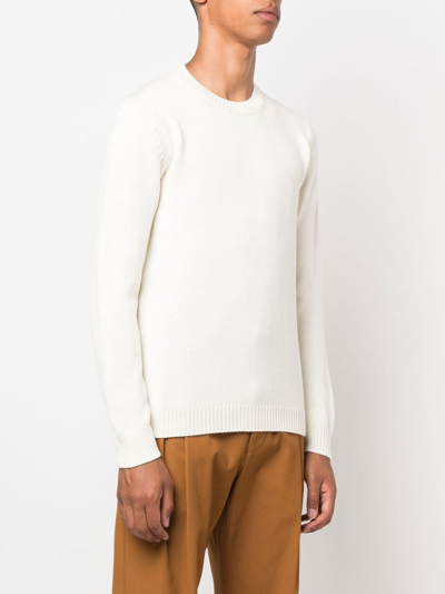 Roberto Collina Long Sleeved Wool Jumper In White