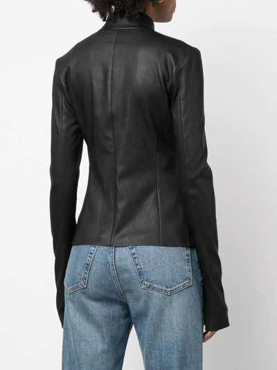 Shop Drome Zipped Biker Jacket In Black