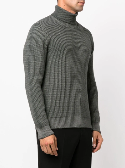 Shop Lardini Roll Neck Cashmere Sweater In Grey