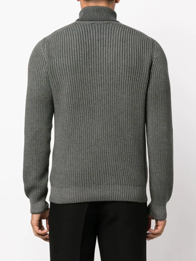 Shop Lardini Roll Neck Cashmere Sweater In Grey