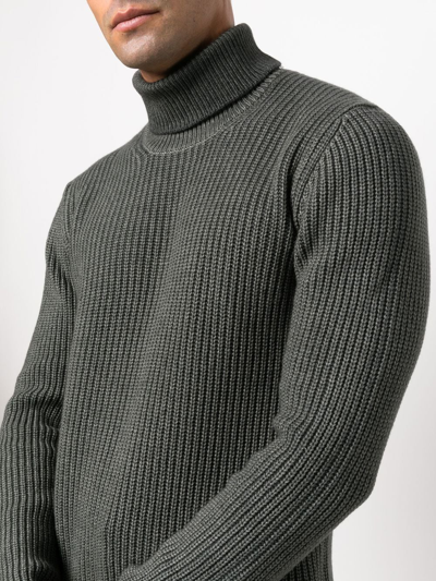 Shop Lardini Roll Neck Cashmere Sweater In Grey