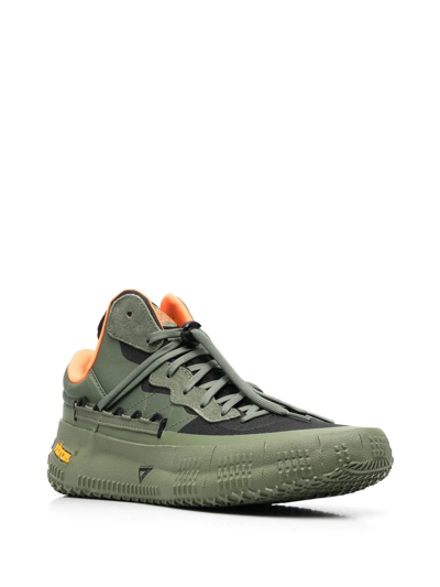 Shop Brand Black Panelled Low-top Sneakers In Green