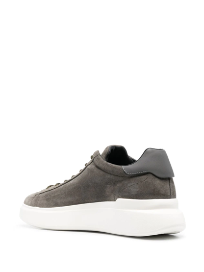 Shop Hogan Logo-patch Low-top Suede Sneakers In Green