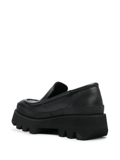 Shop Paloma Barceló Chunky Leather Loafers In Black
