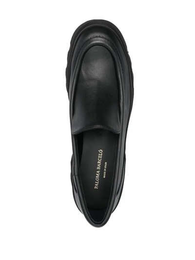 Shop Paloma Barceló Chunky Leather Loafers In Black