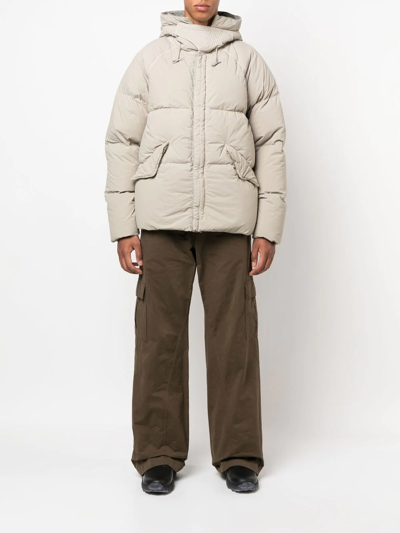 Ten C Padded Puffer Jacket In Neutrals