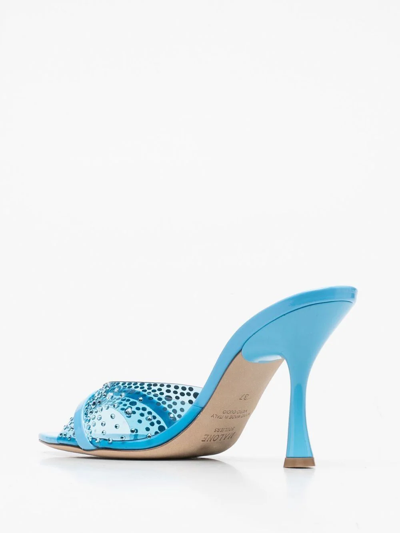 Shop Malone Souliers Julia 90mm Crystal-embellished Sandals In Blue
