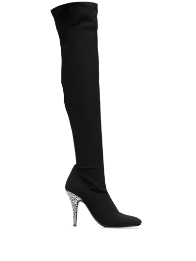 Shop Giuseppe Zanotti Calixtee Cuissarde 110mm Thigh-high Boots In Black