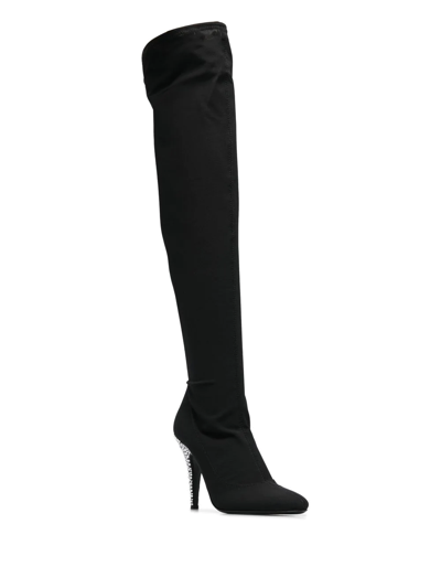 Shop Giuseppe Zanotti Calixtee Cuissarde 110mm Thigh-high Boots In Black
