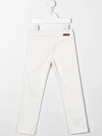 Shop Bonpoint Bonnie Slim-cut Trousers In White