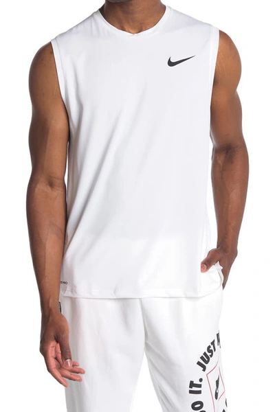 Nike Men's Pro Dri-fit Tank Top In White