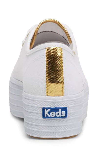 Shop Keds Triple Up Platform Sneaker In White Gold
