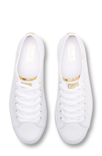 Shop Keds Triple Up Platform Sneaker In White Gold