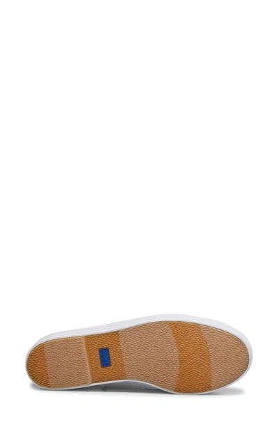 Keds Women's Triple Up Canvas Metallic Platform Casual Sneakers From Finish Line In Navy Silver