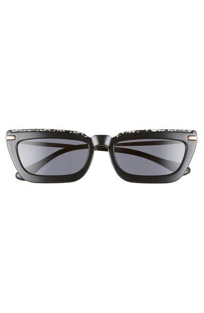 Jimmy Choo Vela 55mm Flat Top Sunglasses In Black/ Grey Blue