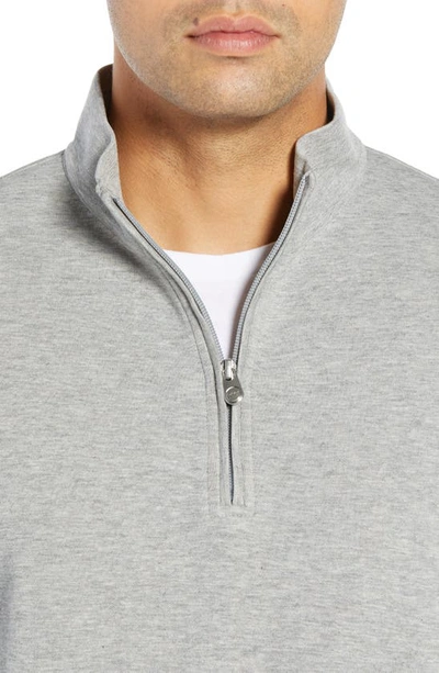 Shop Peter Millar Comfort Interlock Quarter Zip Pullover In Light Grey