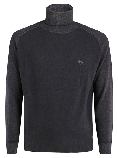 Shop Etro Turtleneck Sweater In Grigio