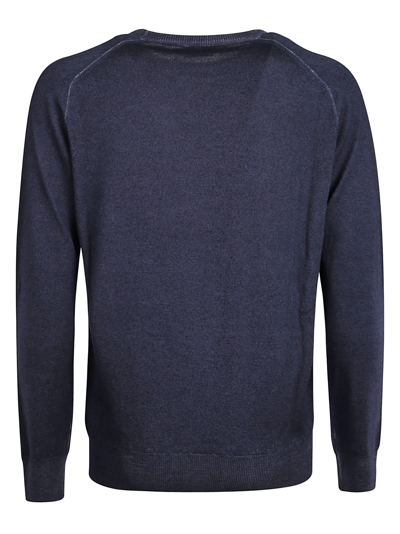 Shop Etro Round Neck Sweater In Blu Navy