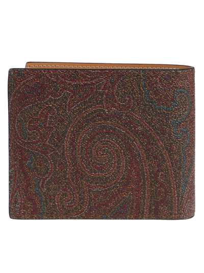 Shop Etro Classic Paisley Book Wallet In Rosso
