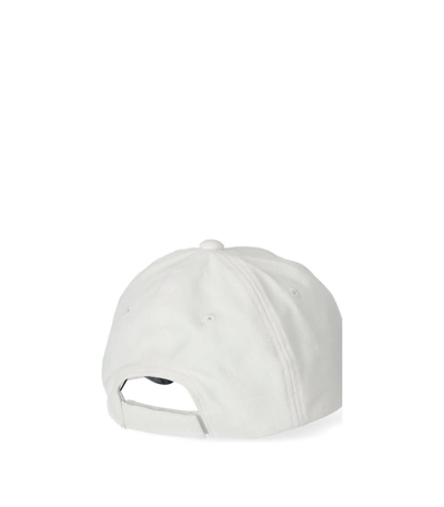 Shop Emporio Armani White Baseball Cap With Logo In Bianco