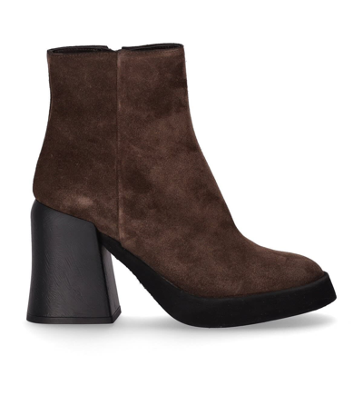Shop Strategia Hombre Brown Heeled Ankle Boot In Marrone