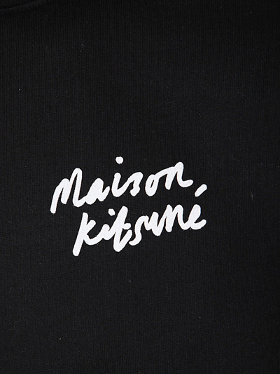Shop Maison Kitsuné Mini Handwriting Relaxed Hoodie In Black