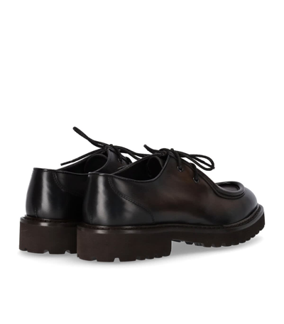 Shop Doucal's Doucals Dark Brown Derby Lace Up In T.moro
