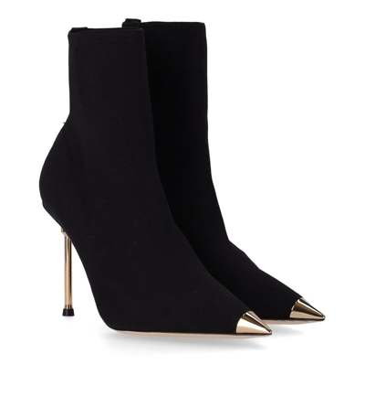 Shop Elisabetta Franchi Black Sock Ankle Boot In Nero