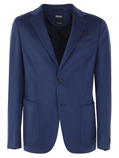 Shop Ermenegildo Zegna Cashmere Shirt Jacket In Ink Blue