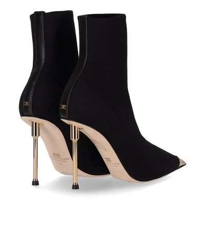 Shop Elisabetta Franchi Black Sock Ankle Boot In Nero