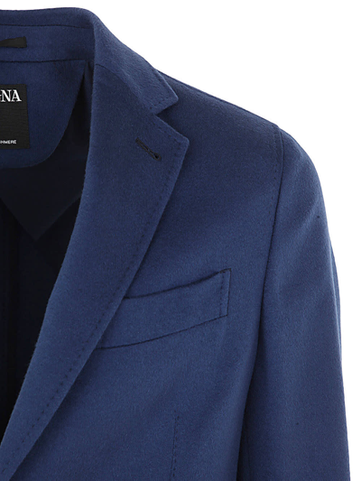 Shop Ermenegildo Zegna Cashmere Shirt Jacket In Ink Blue