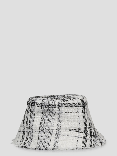 Shop Ruslan Baginskiy Tweed Bucket Hat In White