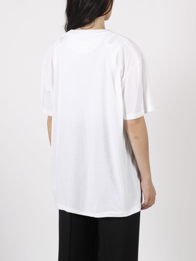 Shop Valentino Embroidered Jersey T-shirt In White