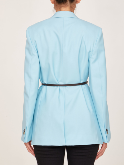 Shop Bottega Veneta Oversized Light-blue Jacket