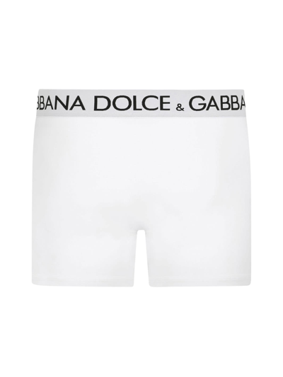 Shop Dolce & Gabbana Long Boxer In Optic White