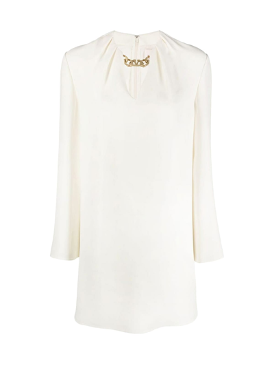 Shop Valentino Dress Solid Cady Couture In Ivory