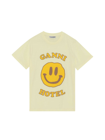 Shop Ganni Light Cotton Jersey In Flan