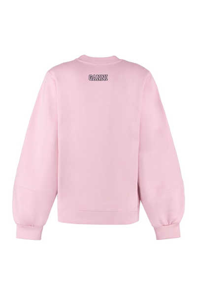 Shop Ganni Software Isoli Cotton Sweatshirt In Pink