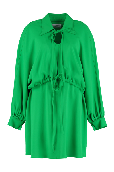 Shop Ami Alexandre Mattiussi Stretch Viscose Dress In Green